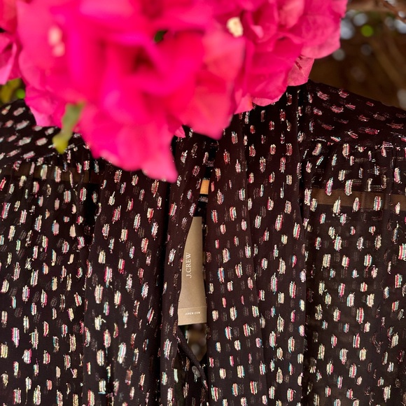 J crew Tie-neck blouse with rainbow Lurex® dot - Picture 10 of 10